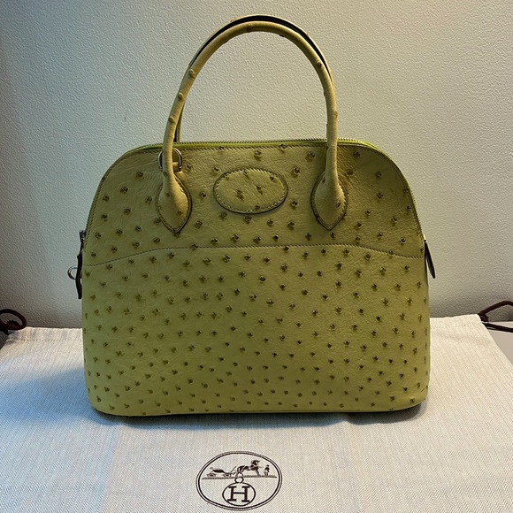 Hermes Handbags - Authentic HERMES Bolide 27 Green Ostrich